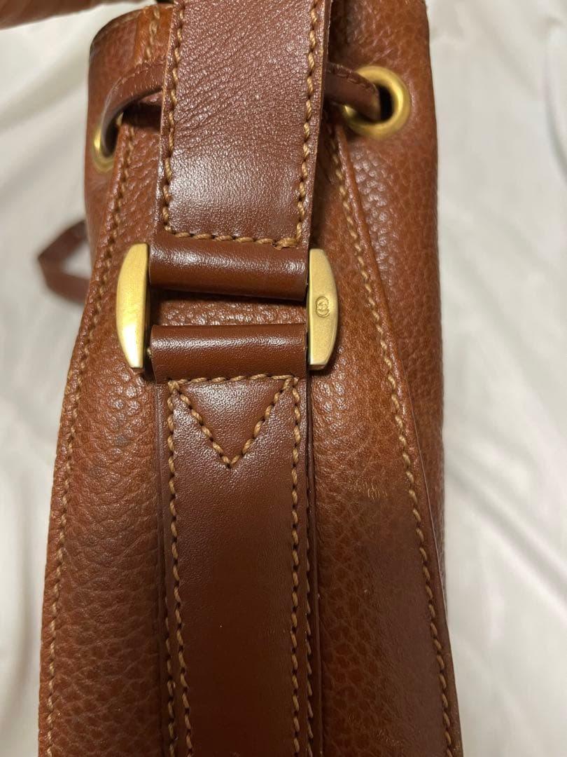 GUCCI Shoulder Bag Purse Leather Brown Authentic