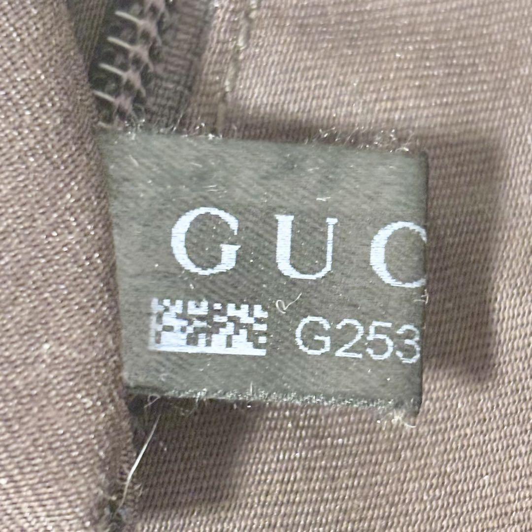 GUCCI Shoulder Bag Purse GG Canvas Leather White Brown Authentic