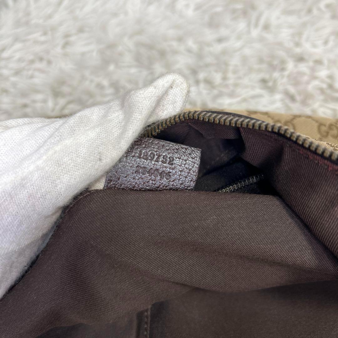 GUCCI Shoulder Bag Purse Sherry Line GG Canvas Brown Authentic