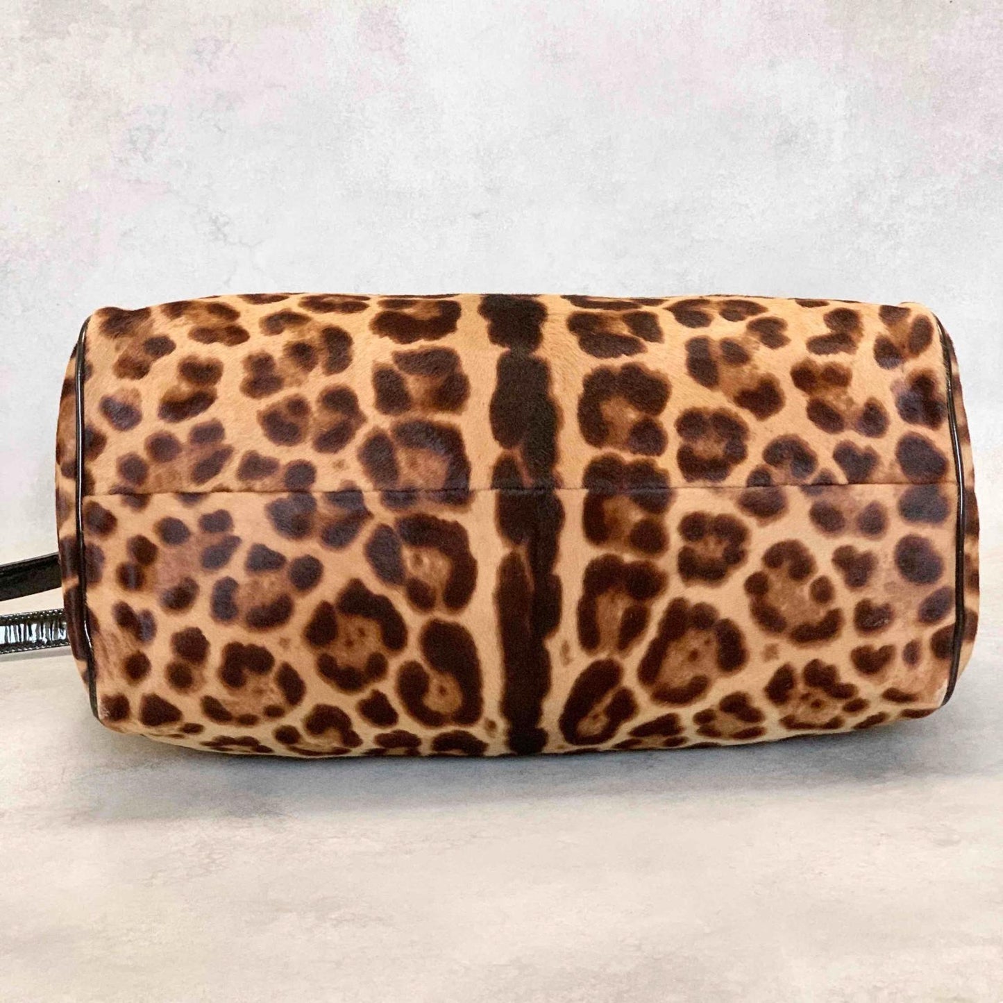 Dolce & Gabbana Sicily Handbag Shoulder Bag Leopard Purse Beige Brown Authentic