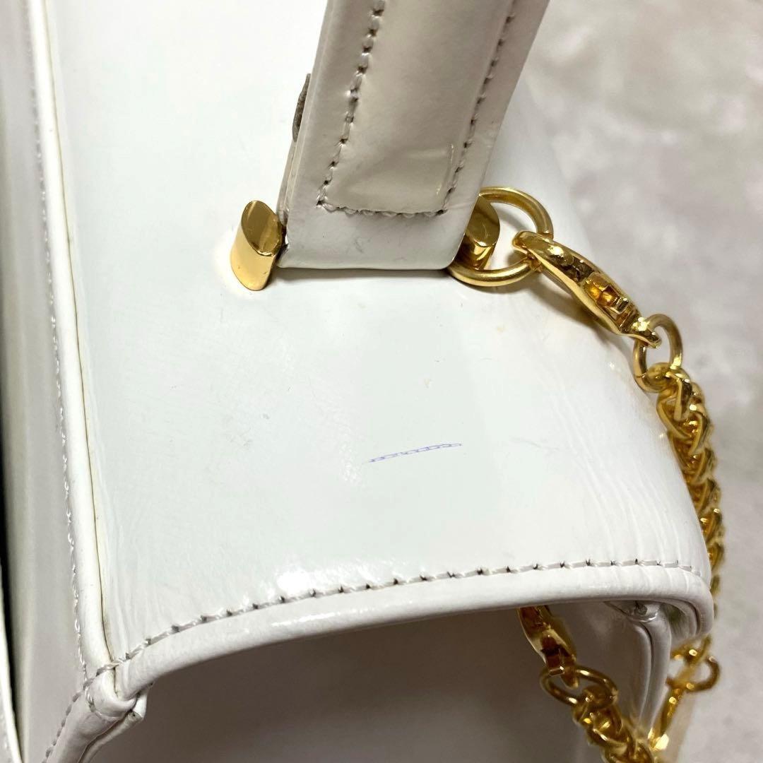 VERSACE Hand Bag Tote Purse Sunburst White Authentic