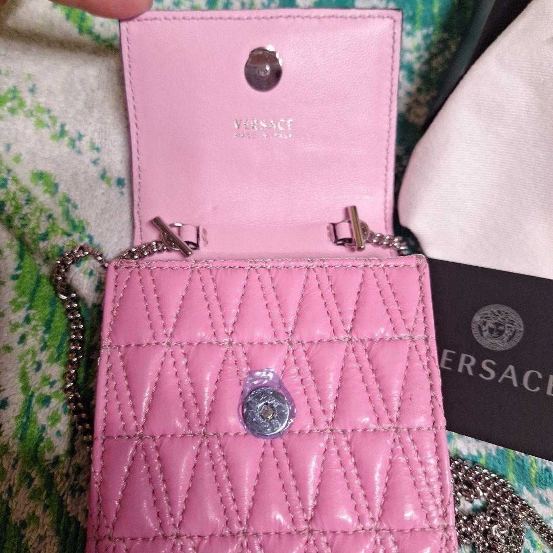 VERSACE Shoulder Bag Purse Pink Authentic