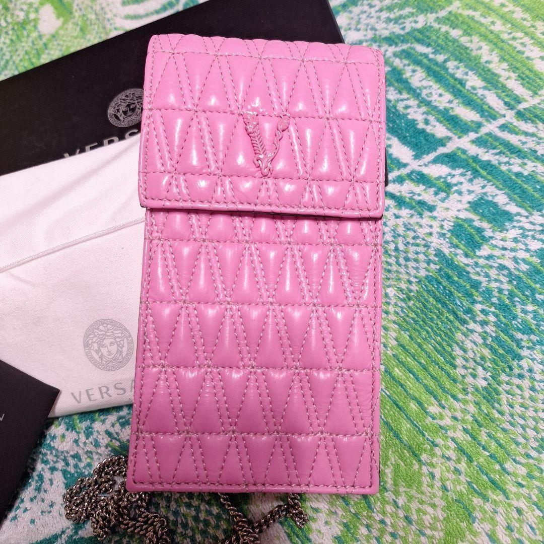 VERSACE Shoulder Bag Purse Pink Authentic
