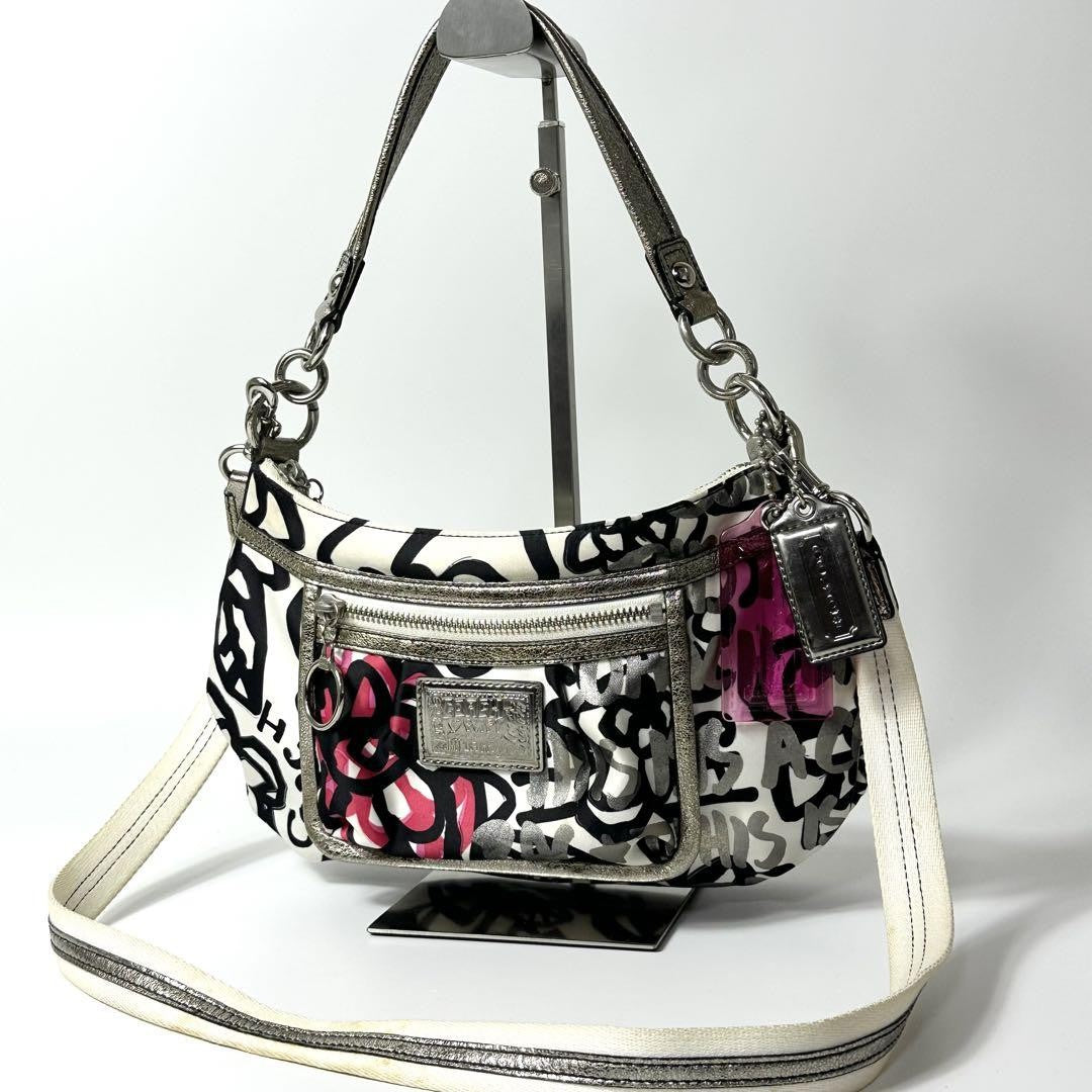 COACH Shoulder Bag Purse Poppy White Authentic