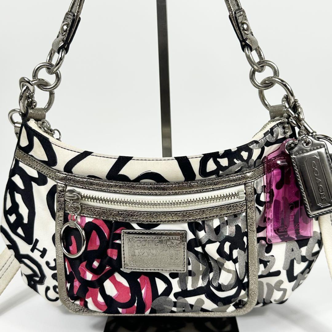 COACH Shoulder Bag Purse Poppy White Authentic