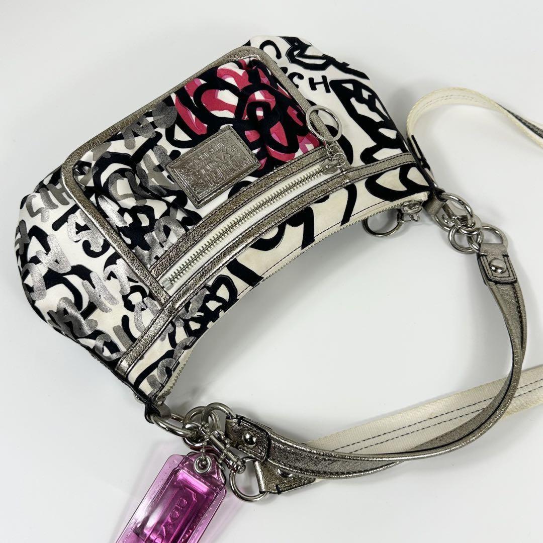 COACH Shoulder Bag Purse Poppy White Authentic