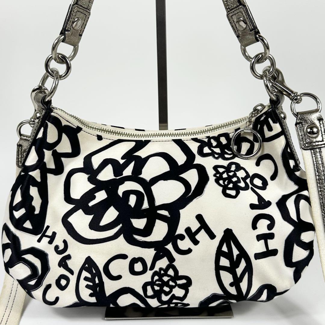 COACH Shoulder Bag Purse Poppy White Authentic