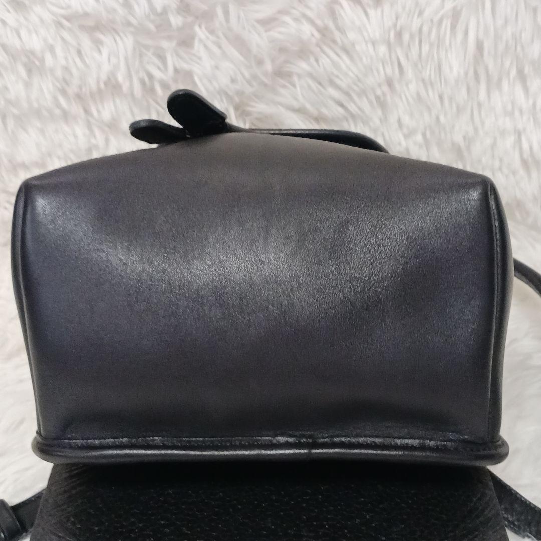 COACH Mini Backpack Old 9960 Turn Lock Leather Black Authentic