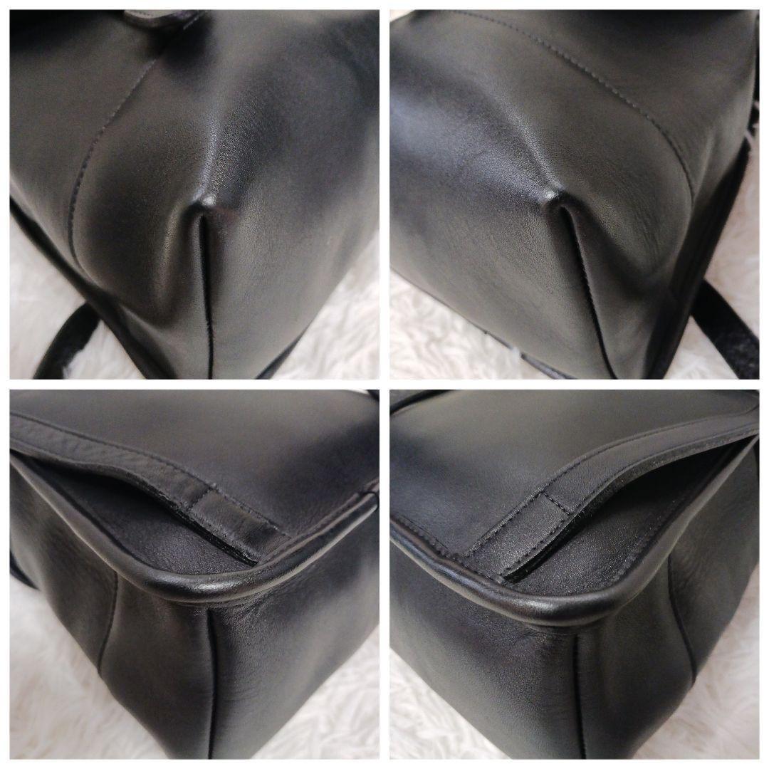 COACH Mini Backpack Old 9960 Turn Lock Leather Black Authentic
