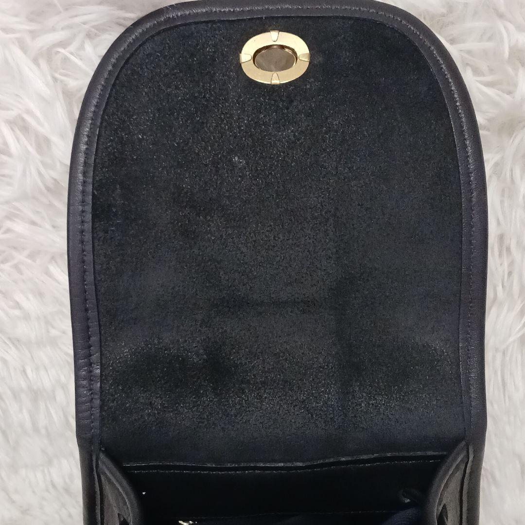 COACH Mini Backpack Old 9960 Turn Lock Leather Black Authentic