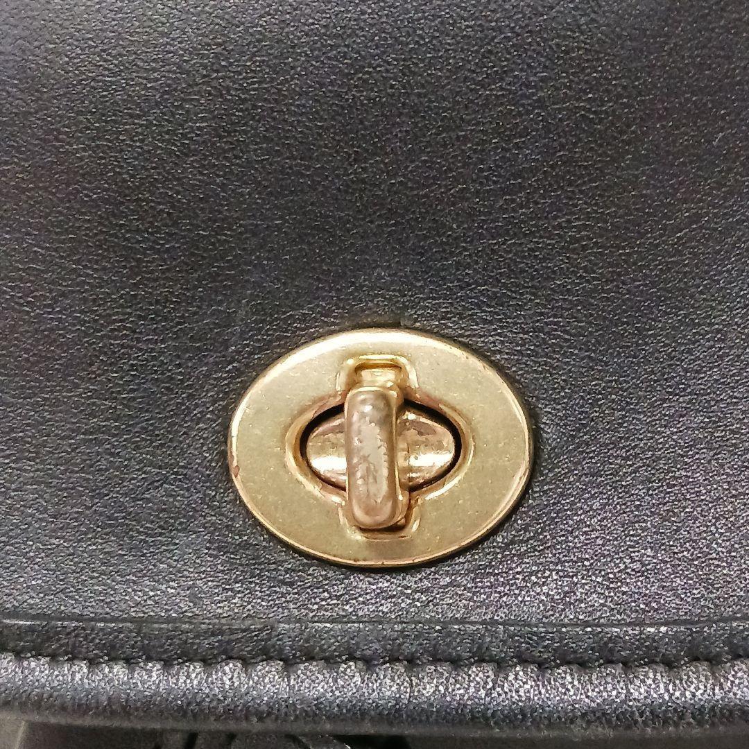 COACH Mini Backpack Old 9960 Turn Lock Leather Black Authentic