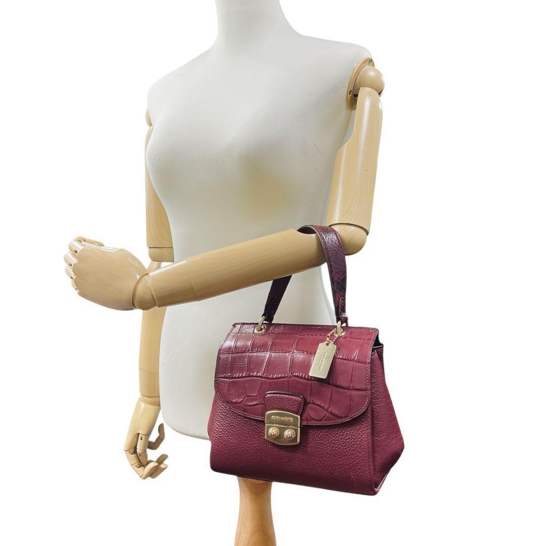 COACH Hand Shoulder Bag Tote Purse 2way Authentic
