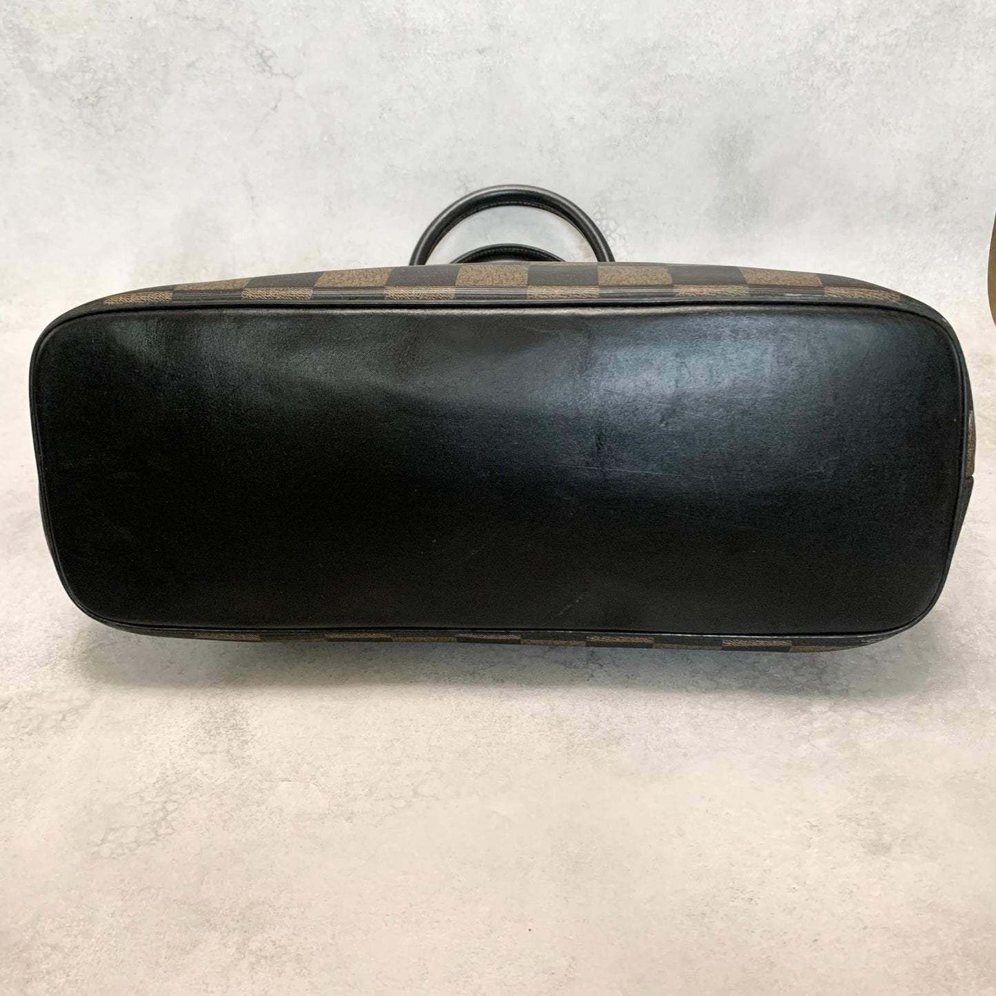 FENDI Pecan Handbag Shoulder Bag FF Tote Purse PVC Leather Black Used Authentic