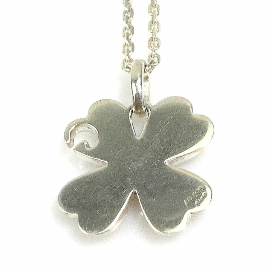 GUCCI Necklace Pendant Clover Silver 925 Women Accessory Authentic