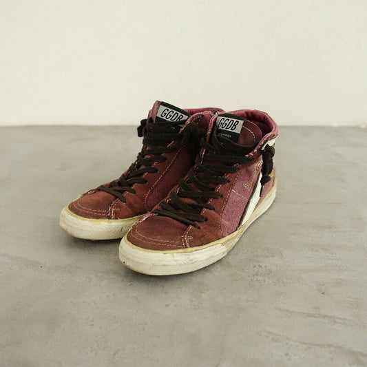 GOLDEN GOOSE Sneakers Shoes High-cut SLIDE EU 36 US 6 Bordeaux Authentic