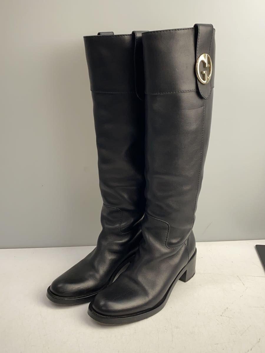 GUCCI Long Boots Shoes EU 38.5 US 8.5 Black Authentic