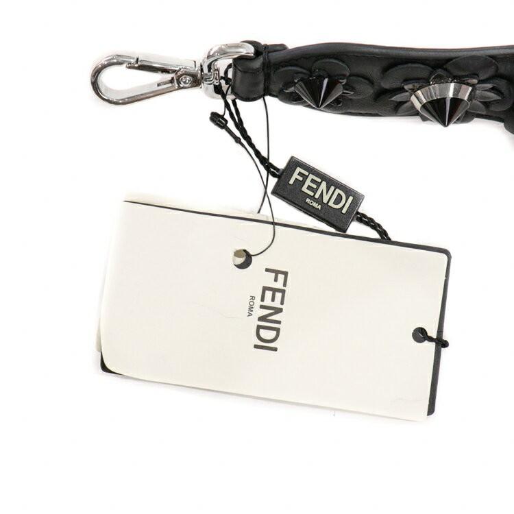 FENDI Shoulder Strap Belt Leather Black Authentic