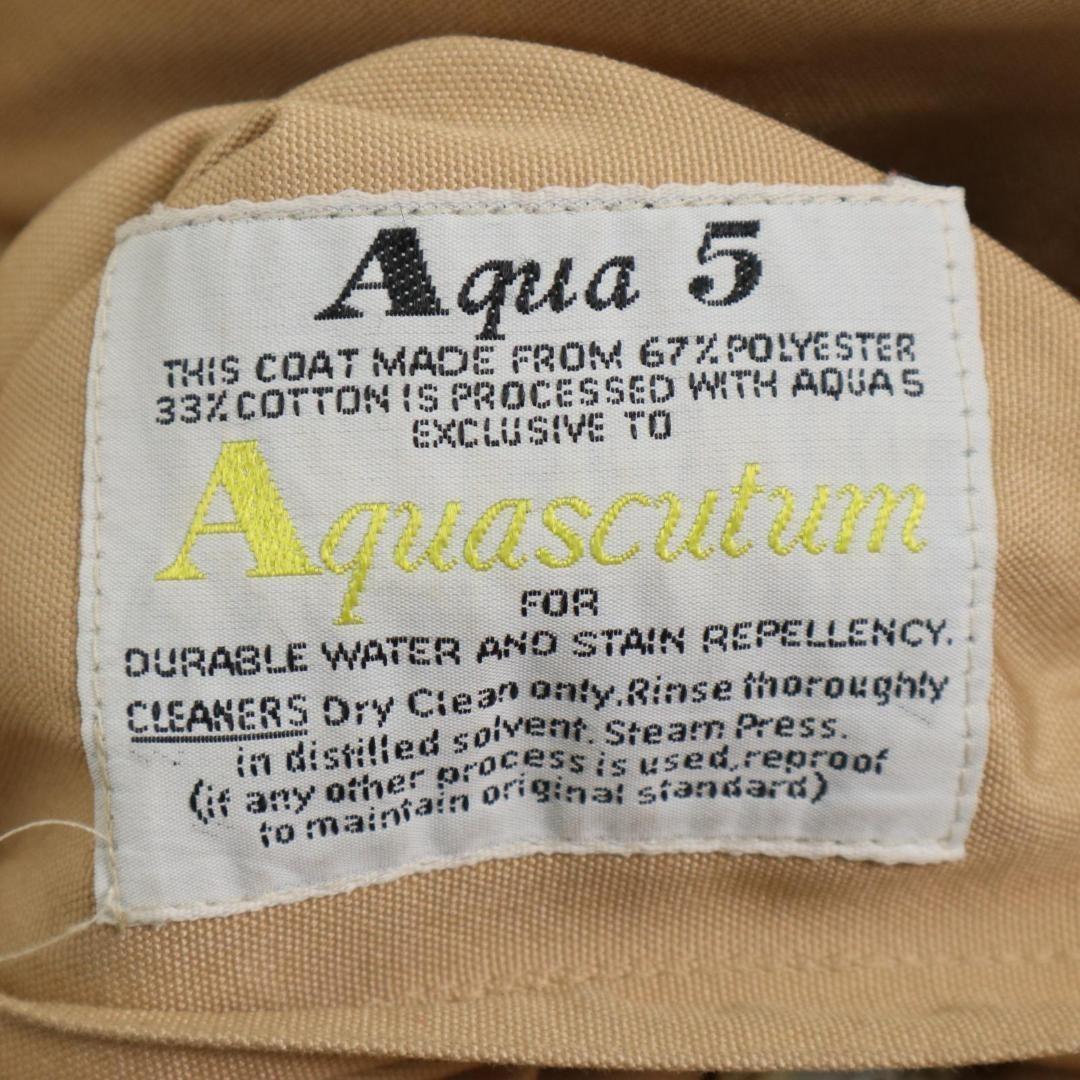 Aquascutum Reversible Trench Coat Club Check Asian fit L US size M Beige Auth