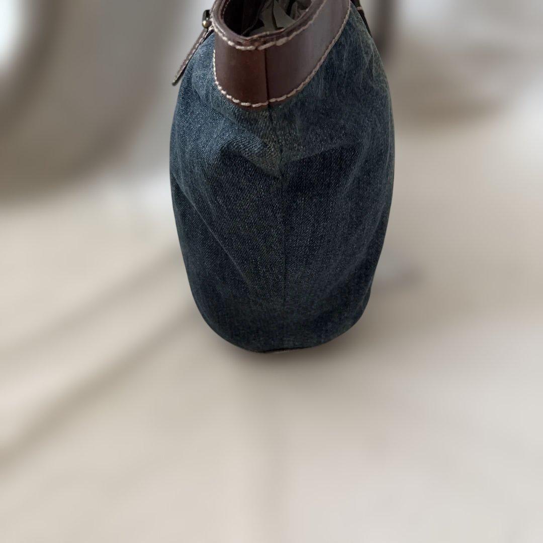 FENDI Hand Bag Tote Purse Denim Belt Authentic