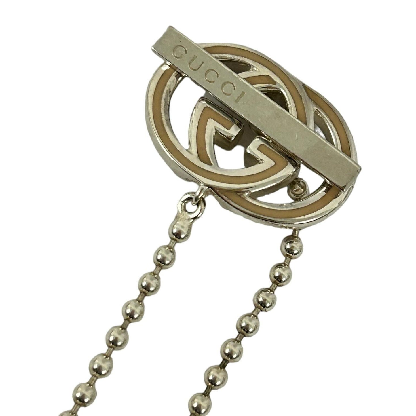 GUCCI Bracelet Bangle Interlocking G Silver 925 Unisex Accessory Authentic