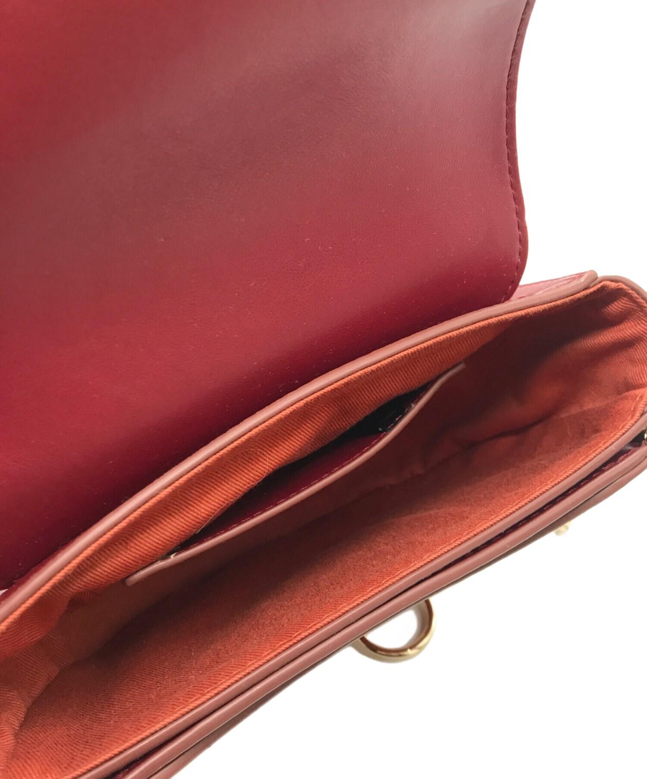 See By Chloe Shoulder Bag Purse mara bicolor evening bag Red Orange Authentic