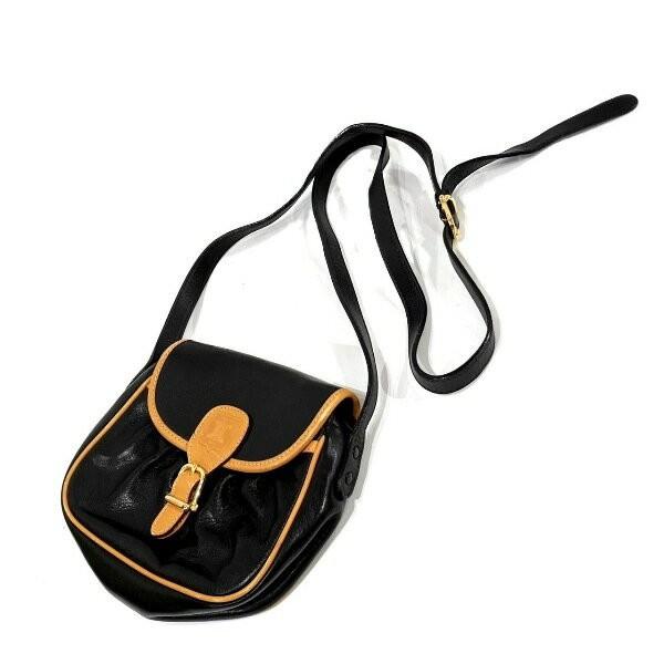 CELINE shoulder bag Purse Black Leather Women's Authentic Used