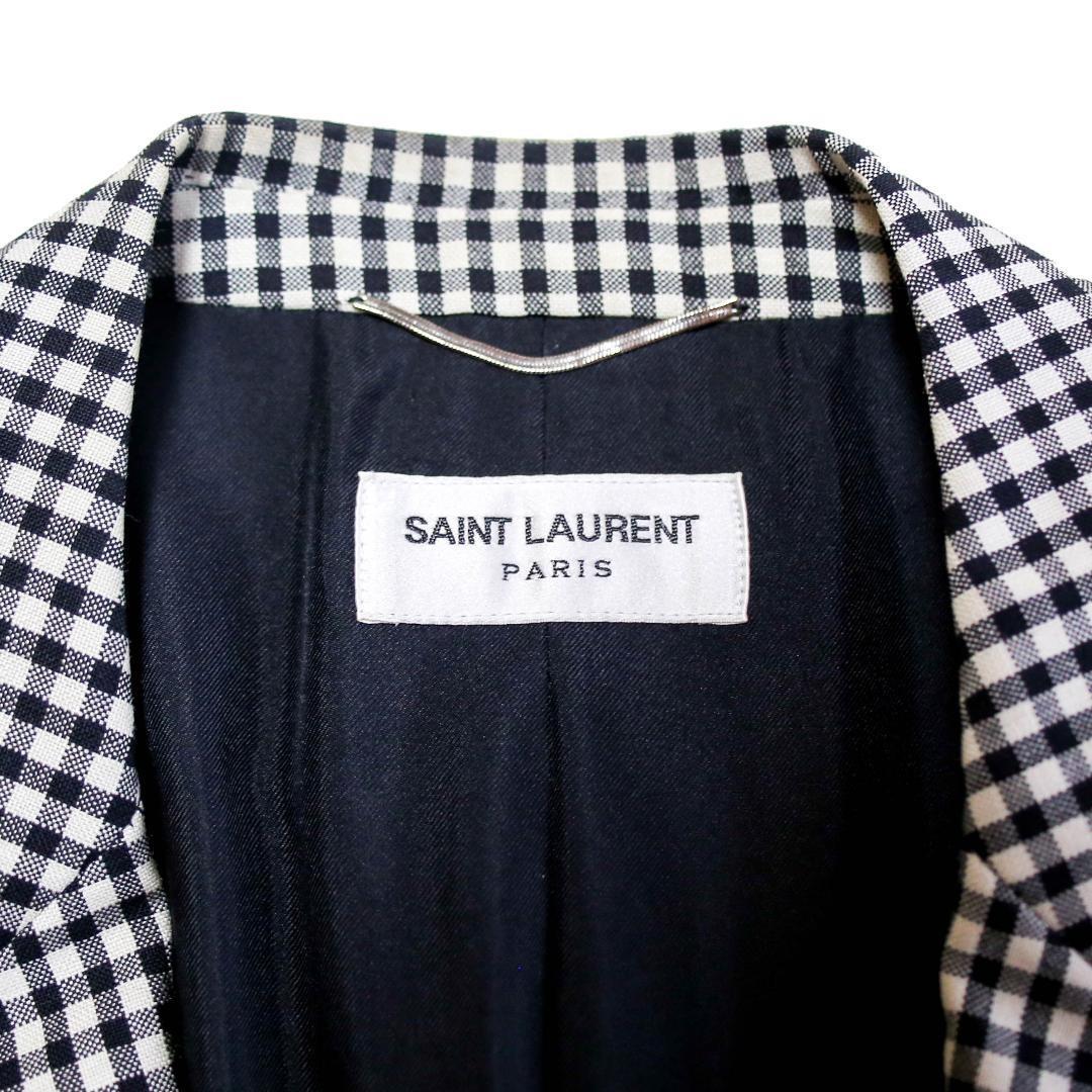 Saint Laurent Paris Tailored Jacket Asian fit S US size XS White Black Authentic