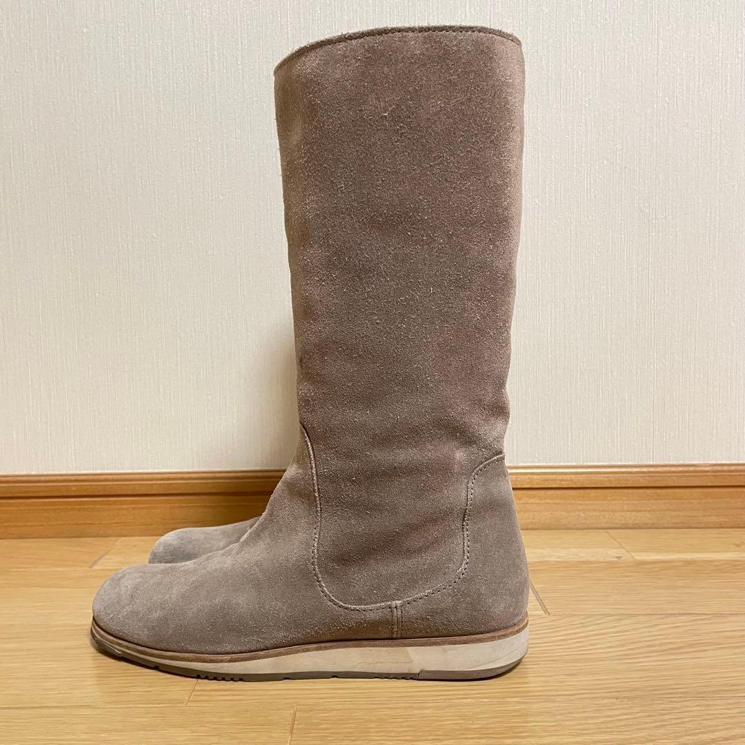 PRADA Long Boots Shoes EU 36 US 6 Suede Brown Authentic