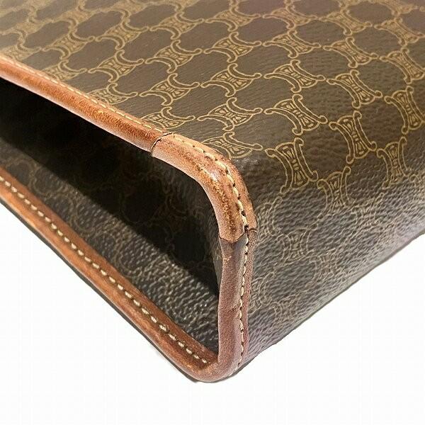 CELINE Clutch Bag Second Bag Macadam PVC Leather Brown Authentic