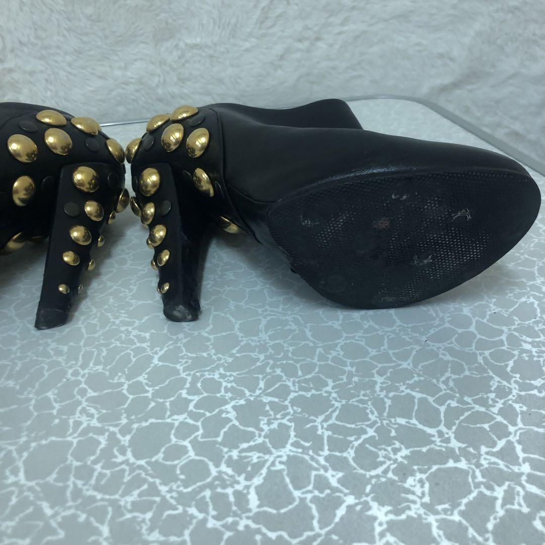 GUCCI Short Boots Bootie Shoes EU 36.5 US 6.5 Leather Black Authentic
