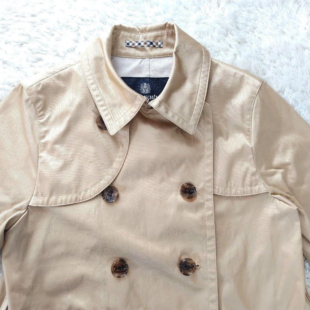 Aquascutum LONDON Trench Coat Club Check Asian fit M US size S Beige Authentic