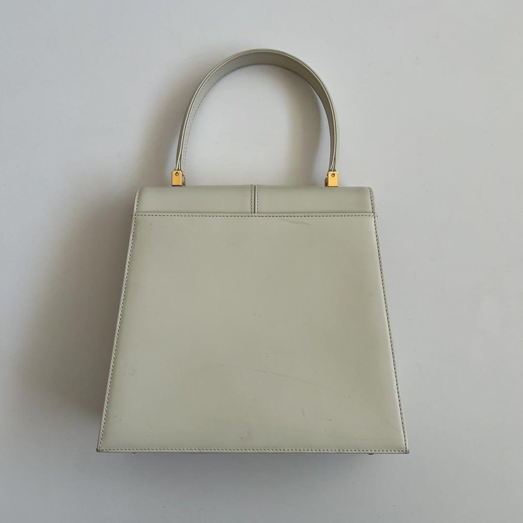 Saint Laurent Hand Bag Tote Purse Logo White Authentic