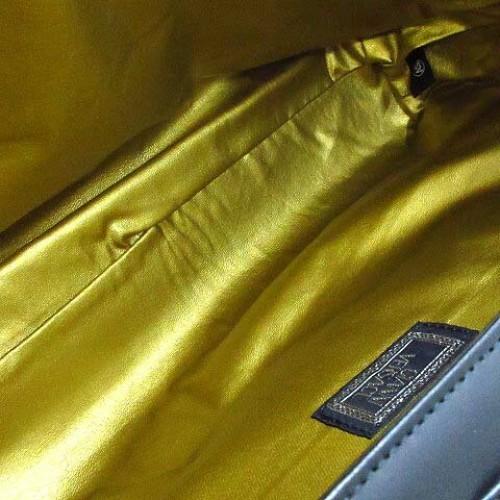 VERSACE Shoulder Bag Purse Nylon Leather Black Authentic