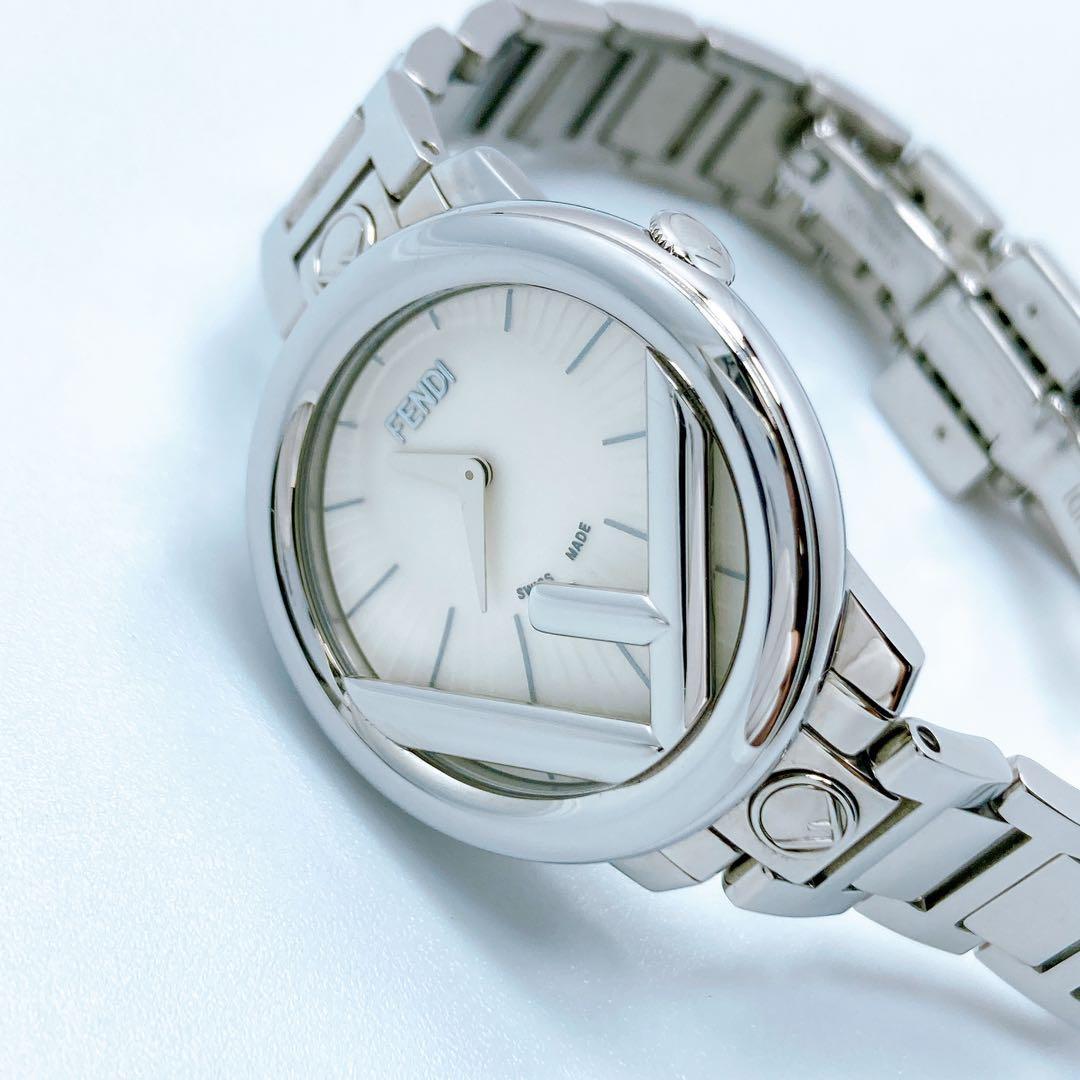 FENDI 71000S Quartz Watch Wristwatch Logo Black Silver Women's Authentic