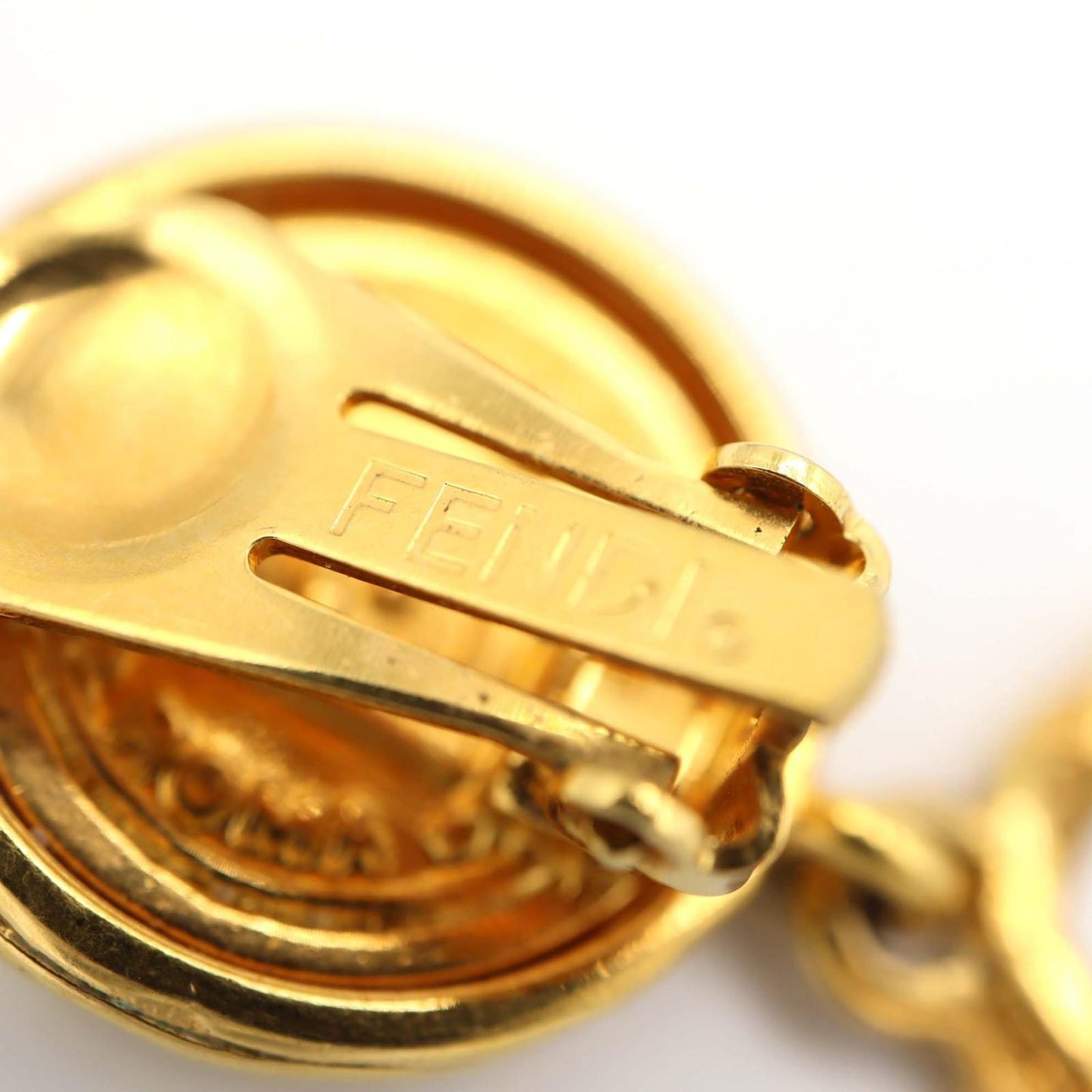 FENDI Earrings Gold Women Accessory Authentic