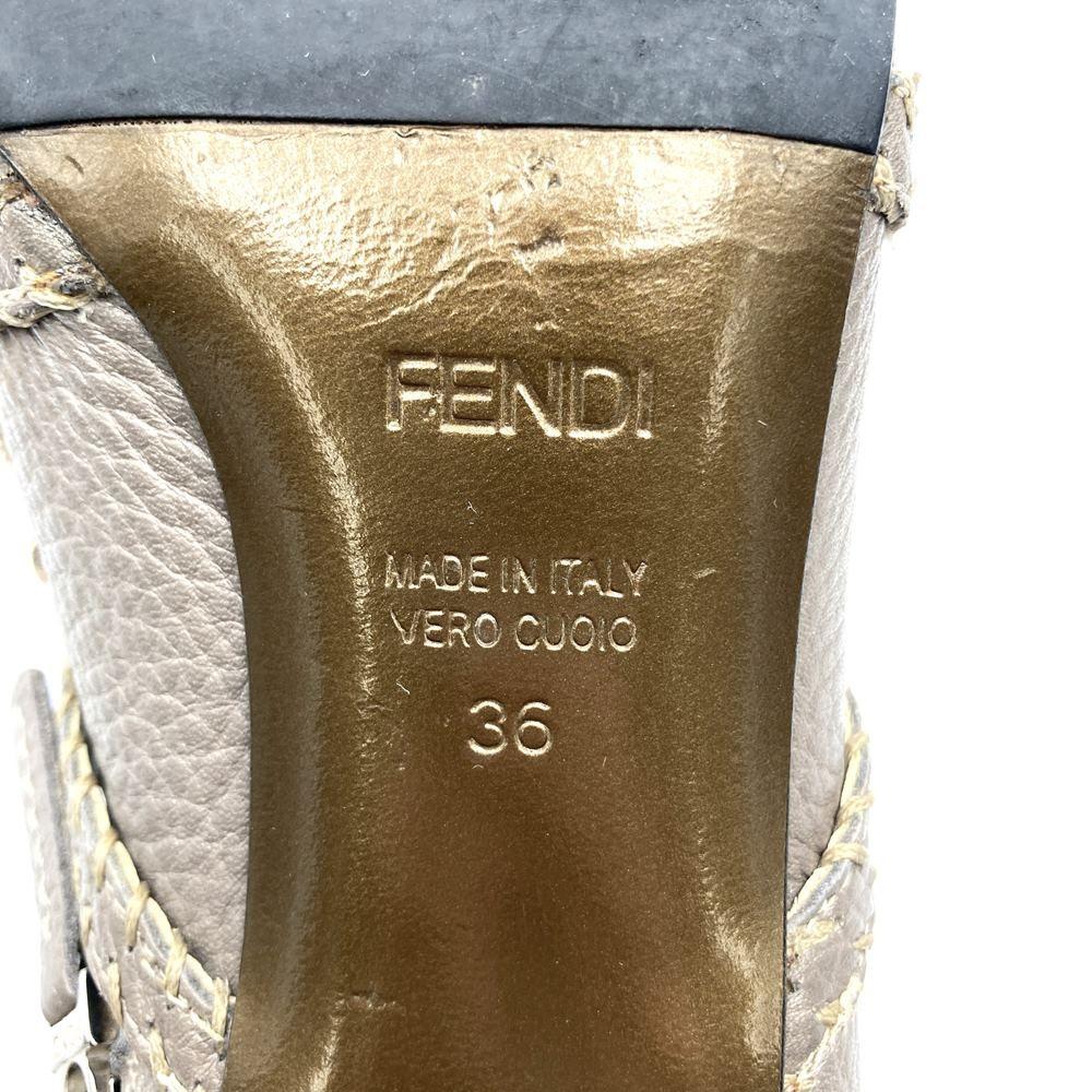 FENDI Short Boots Shoes EU 36 US 6 Leather Gray Authentic