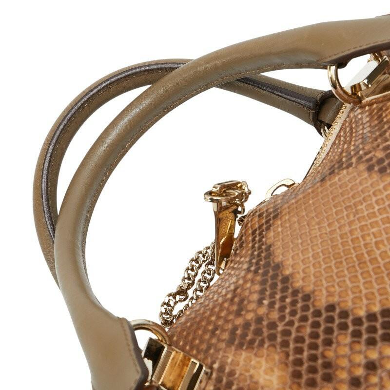 Chloe Hand Shoulder Bag Tote Purse 2way Leather Brown Authentic