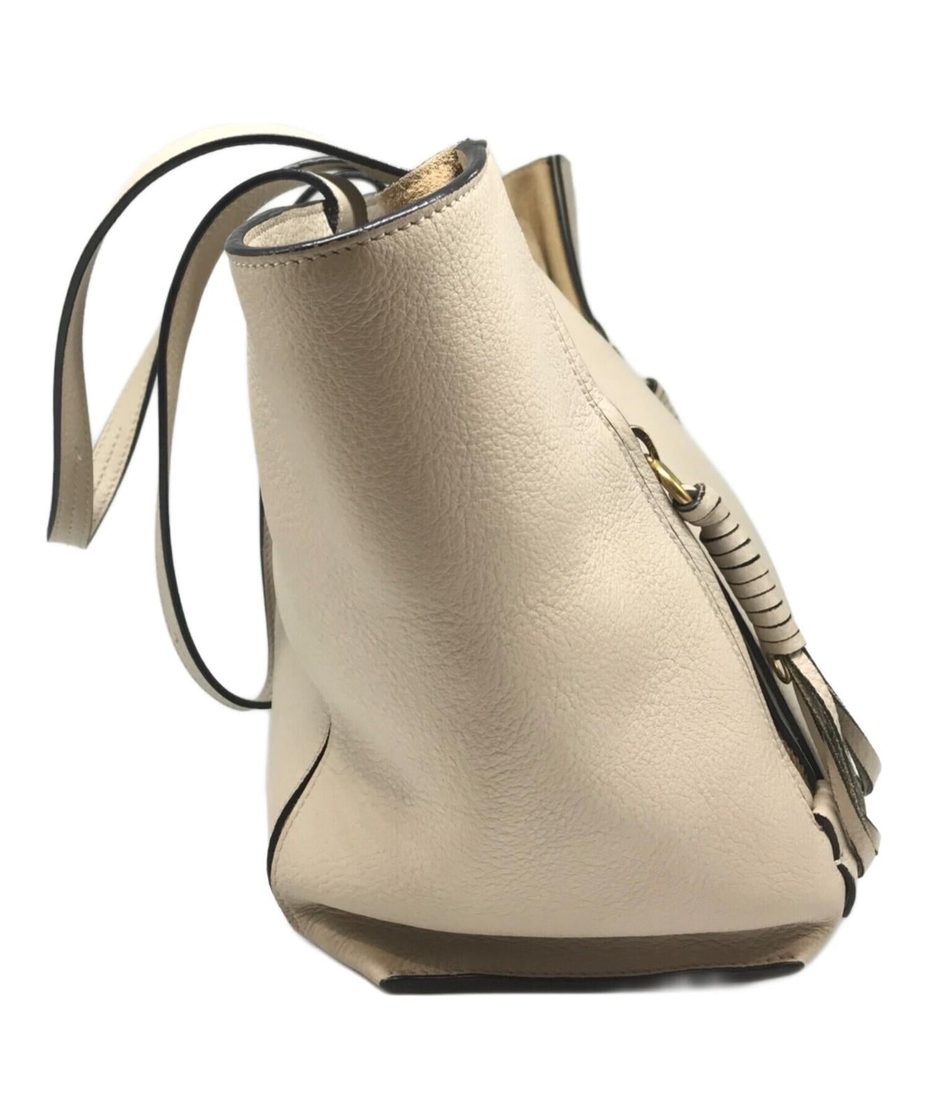 Chloe Hand Bag Tote Purse Milo Beige Authentic