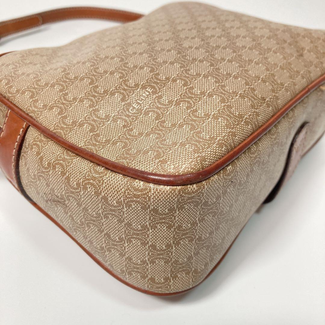 CELINE shoulder bag Macadam Purse PVC Beige Brown Authentic Women's Used