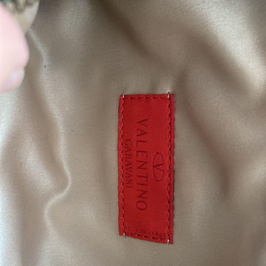 Valentino Garavani Hand Bag Tote Purse Boston Bag Satin Green Authentic