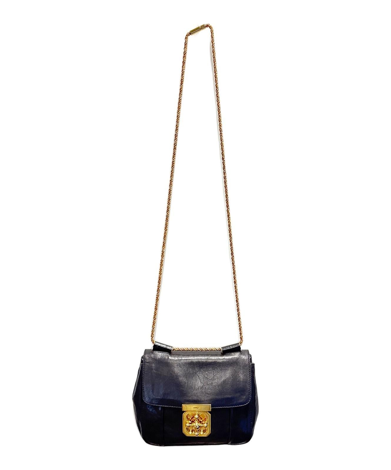 Chloe Shoulder Bag Purse Chain Elsie Black Authentic