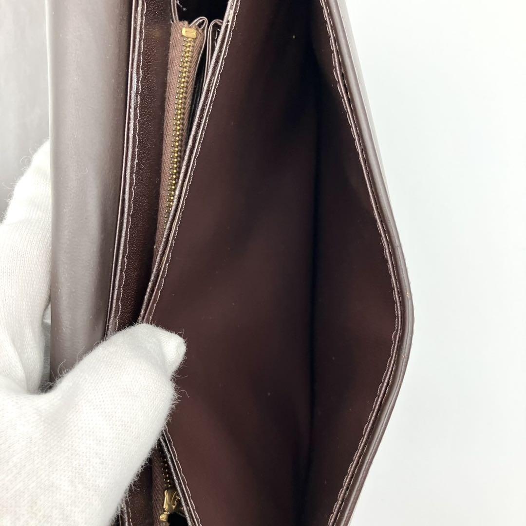 CELINE Shoulder Bag Purse Horse carriage Leather Brown Authentic