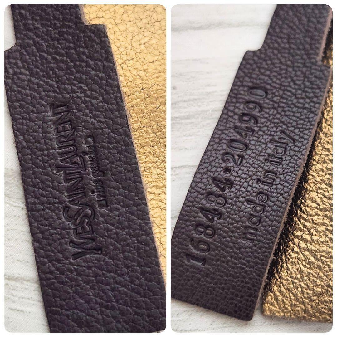 Saint Laurent Hand Shoulder Bag Tote Purse Y Line Leather Brown Authentic