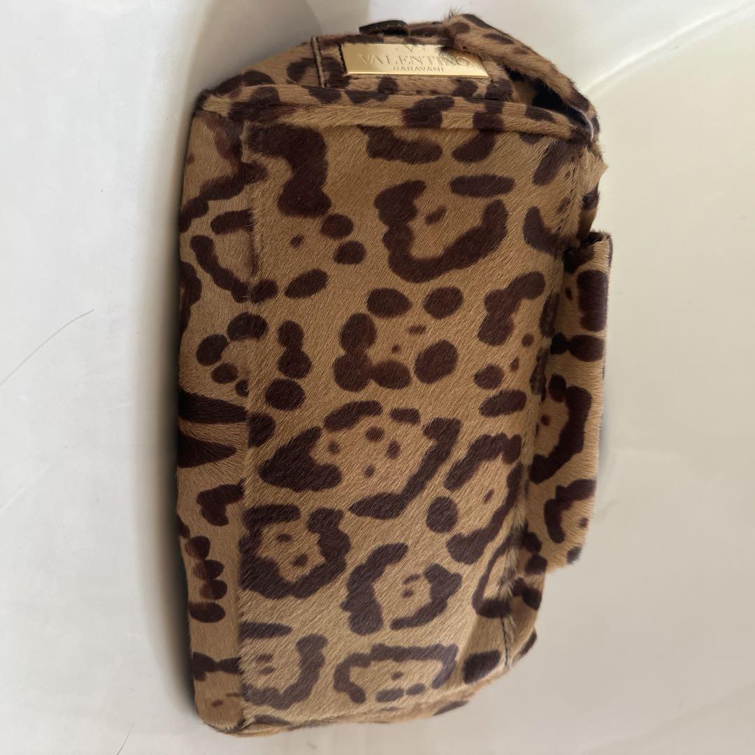 Valentino Hand Bag Tote Purse Leopard Authentic