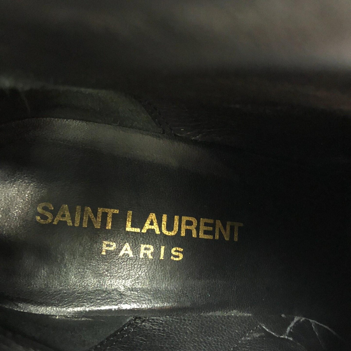 Saint Laurent Short Boots Shoes EU 36.0 US 6.0 Leather Black Authentic