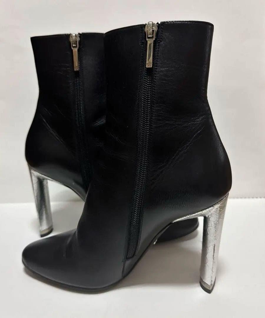 Christian Dior Short Boots Shoes EU 36.5 US 6.5 Leather Black Authentic