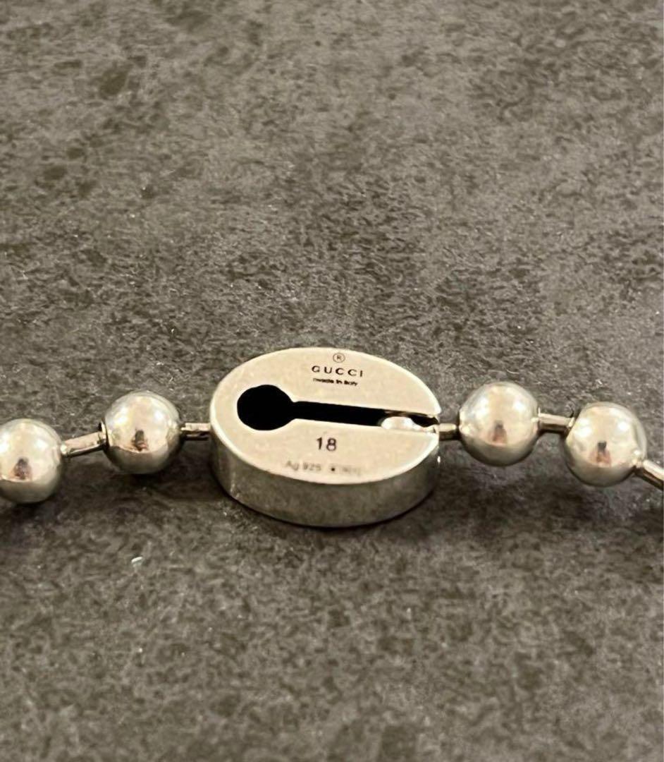 GUCCI Bracelet Bangle Ball Chain Silver Women Accessory Authentic