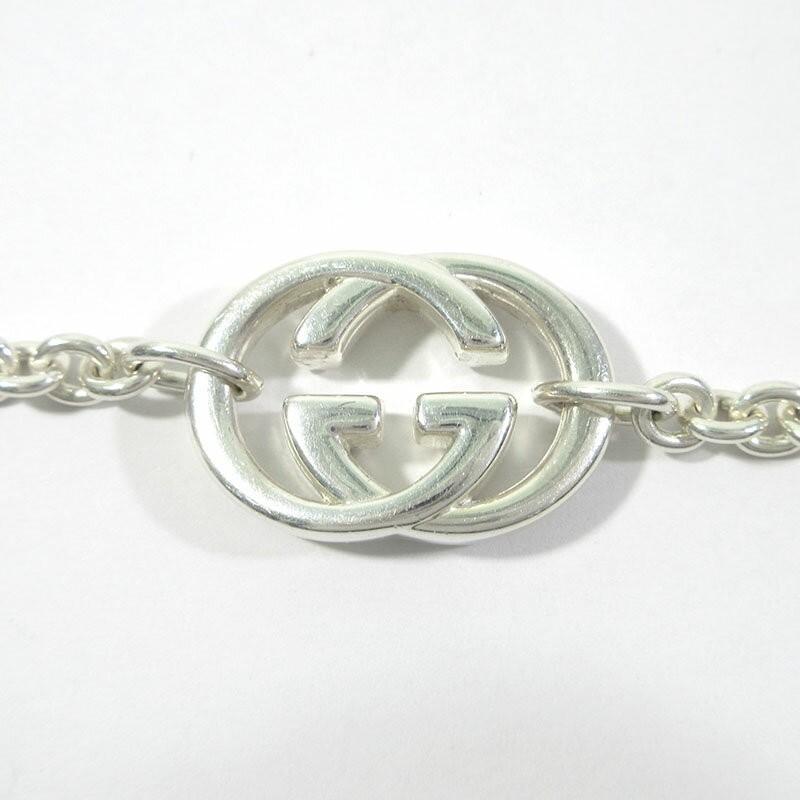 GUCCI Necklace Pendant Interlocking G Silver 925 Women Accessory Authentic