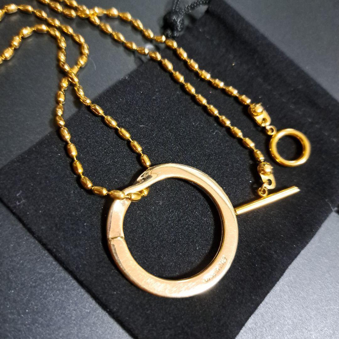 GUCCI Necklace Pendant Gold ring Men's Accessory Authentic