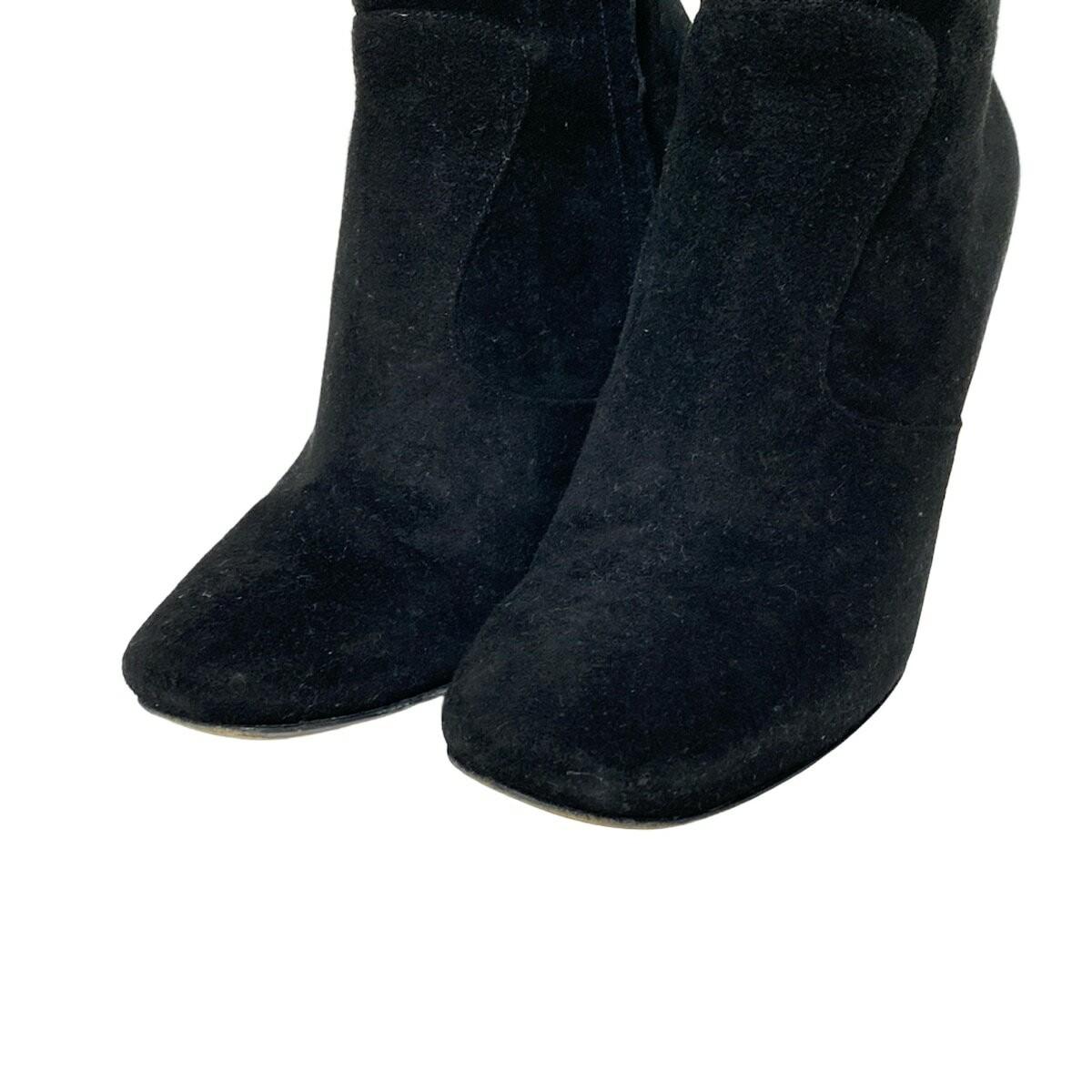 FENDI Short Boots Shoes EU 37 US 7 Suede Black Gold Authentic